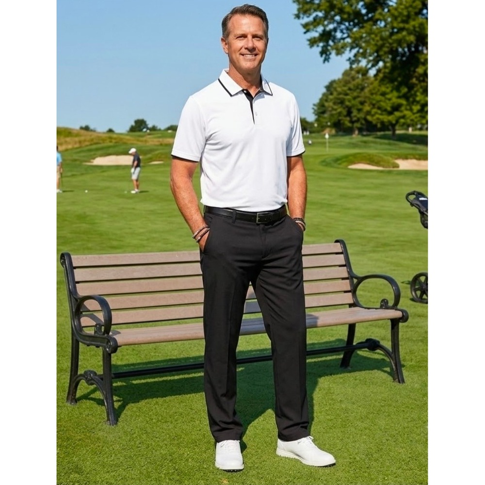 Birdie Bound Mens Black Performance Golf Pants 40x32 4-Way Stretch Flex New
